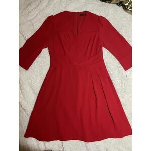 Elegant Red Wrap Dress by Karen Millen - Size 10 US